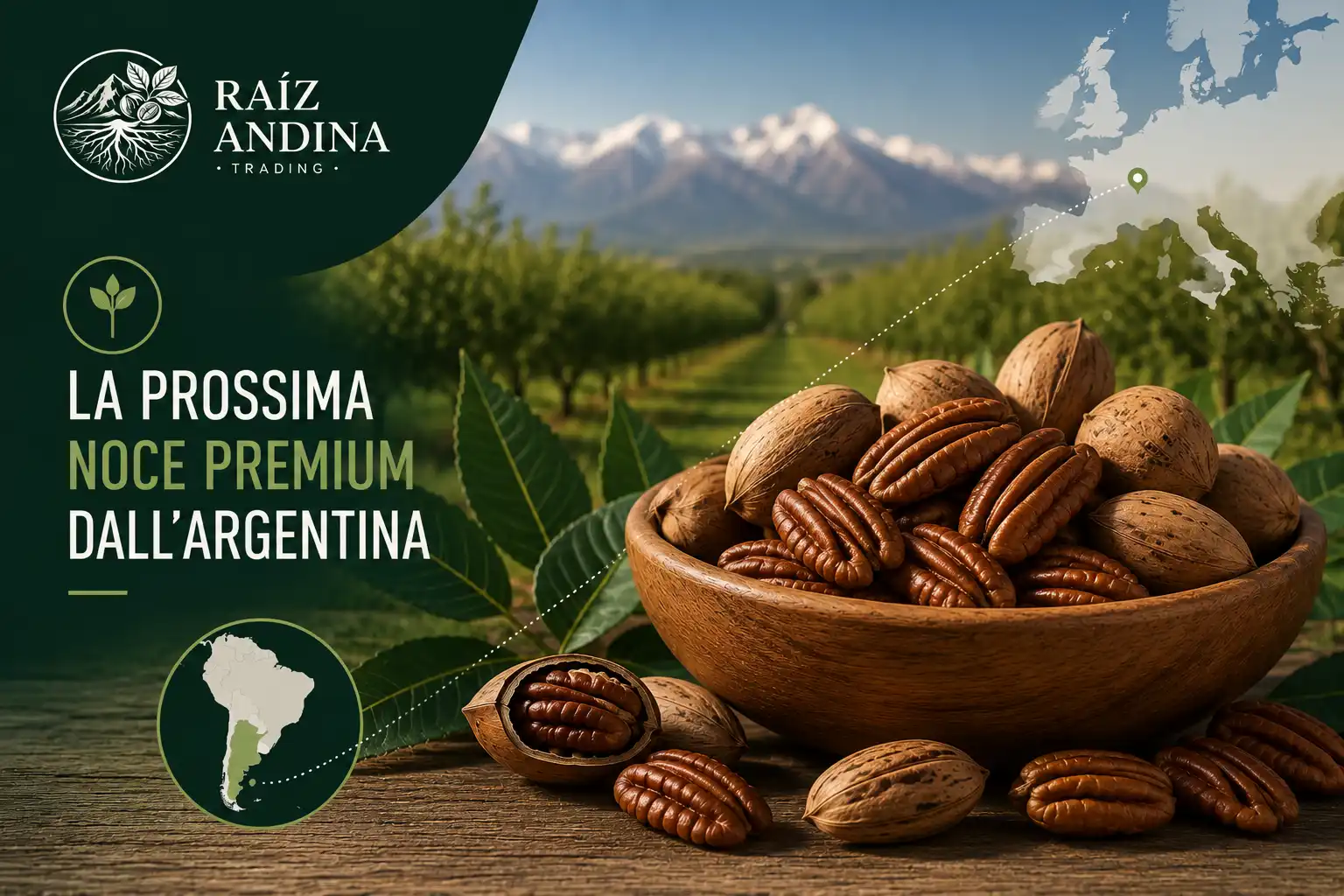 La noce pecan argentina: l’alternativa emergente alla noce comune per l’industria europea La noce pecan premium ARgentina