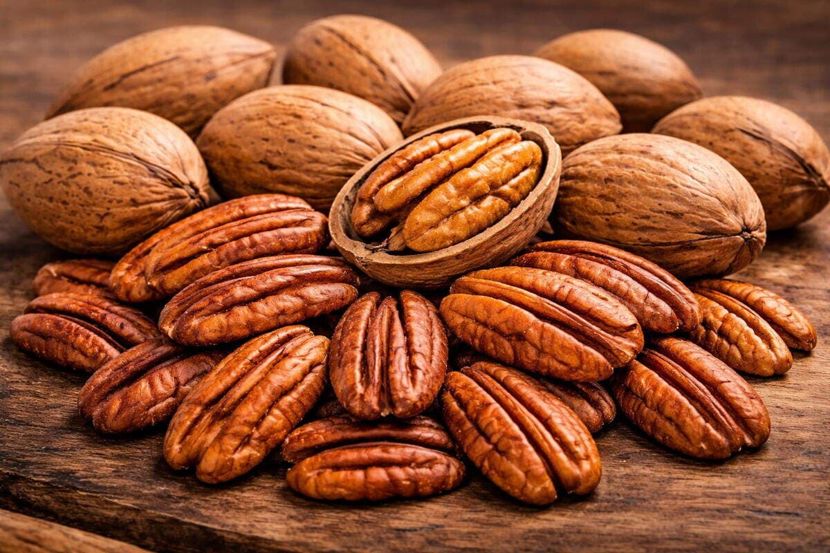 Nuez Pecan - Argentina Nueces Pecan argentinas peladas de alta calidad, sabor dulce y mantecoso ideal para repostería profesional
